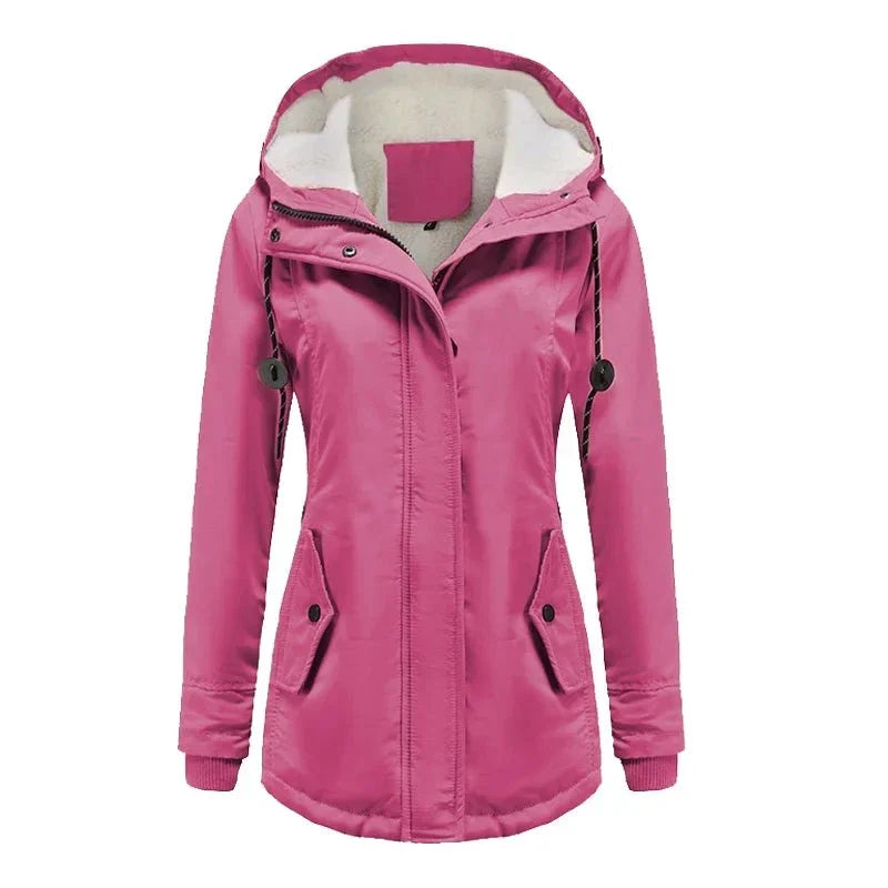 Jaqueta Parka Feminina Forrada com Lã para Inverno Glacier